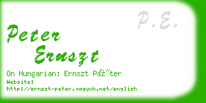 peter ernszt business card